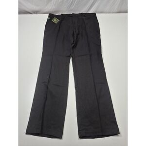 Giorgio Inserti Dress Pants Mens 42x35 Black Linen Flat Front Straight NWT